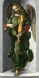 Image 2AA2738 An Angel in Green with a Vielle ART CLASSIQUE FIGURATIF After Leonardo da Vinci 