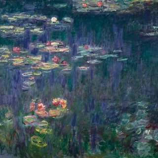 Image 1CM005 Waterlilies: Green Reflections (detail) PEINTRE PAYSAGE Claude Monet