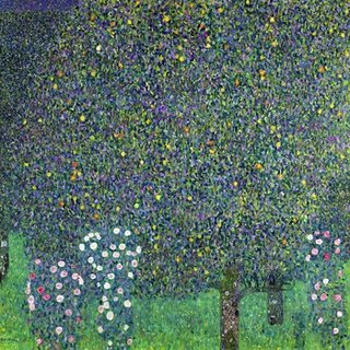 1GK131-Roses-under-the-Trees-PEINTRE-PAYSAGE-Gustav-Klimt