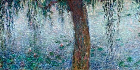 Image 2CM014 Morning with Weeping Willows I (detail) PEINTRE PAYSAGE Claude Monet
