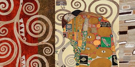Image 2GK119 Klimt Patterns  The Embrace (Pewter)  PEINTRE FIGURATIF Gustav Klimt