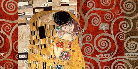 Image 2GK121 Klimt Patterns The Kiss (Pewter)  PEINTRE FIGURATIF Gustav Klimt
