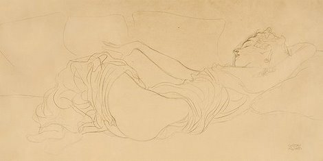 2GK2207-Sleeping-Woman-PEINTRE-FIGURATIF-Gustav-Klimt