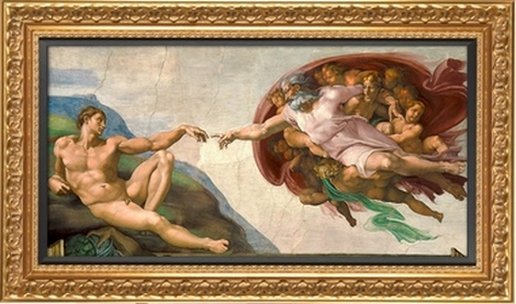 Tableau Michelangelo-Buonarroti-La-Creation-d-Adam