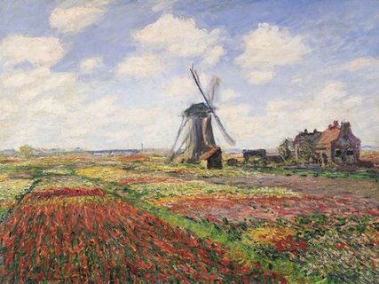 3CM1426-Tulip-Fields-with-Windmill--PEINTRE-PAYSAGE-Claude-Monet