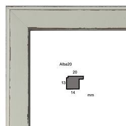 Échantillon cadre sur mesure baroque  ALBA 20 BLANC