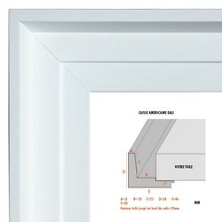 Échantillon cadre sur mesure baroque  CAISSE US DALI BLANC